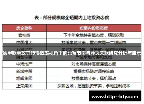 德甲联赛攻守转换效率视角下的比赛节奏与胜负关联研究分析与启示 德甲联赛攻守转换效率视角下的比赛节奏与胜负关联研究分析与启示